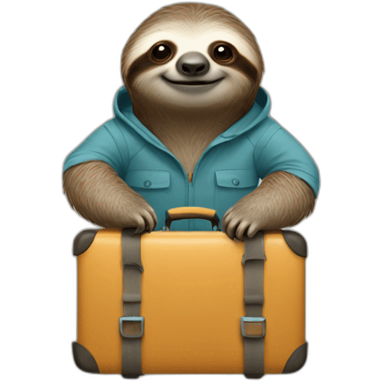 sloth with suitcase emoji