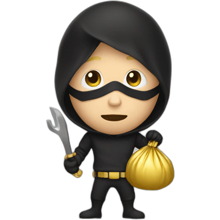 Thief with gold in hand emoji