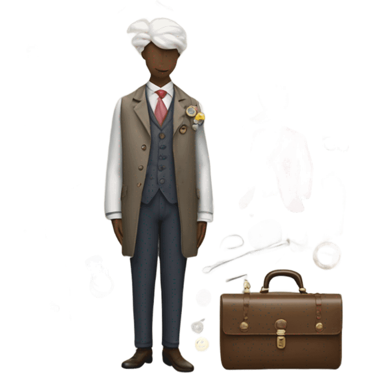 a London haberdasher in action emoji