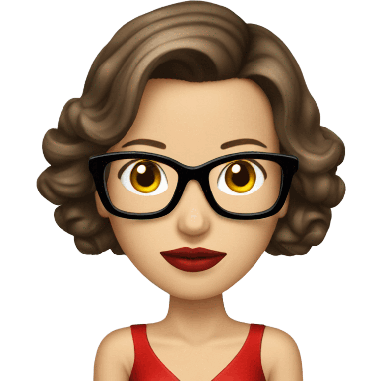 Kate Beckinsale red dress, glasses  emoji