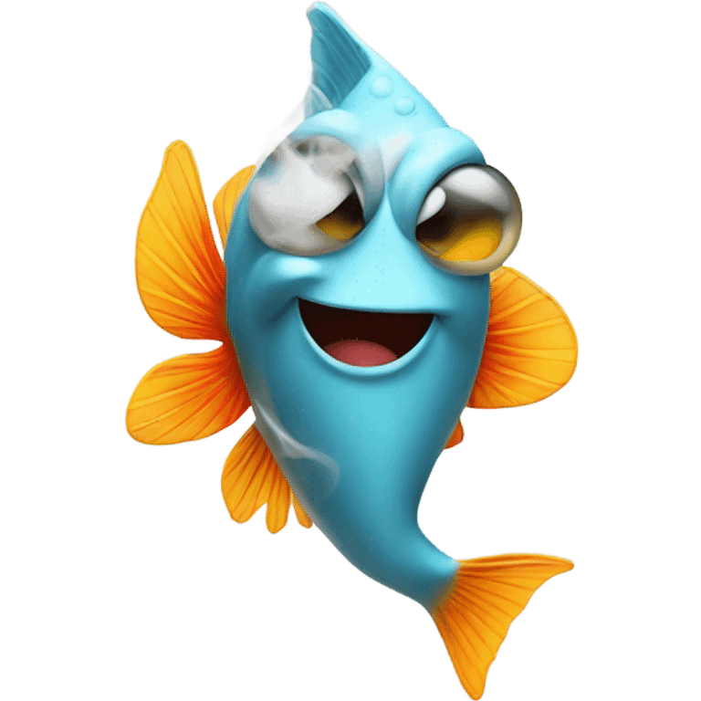 Fish smoking weed emoji