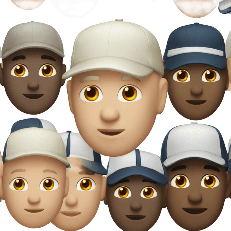 Bald white male wearing a baseball cap backwards emoji