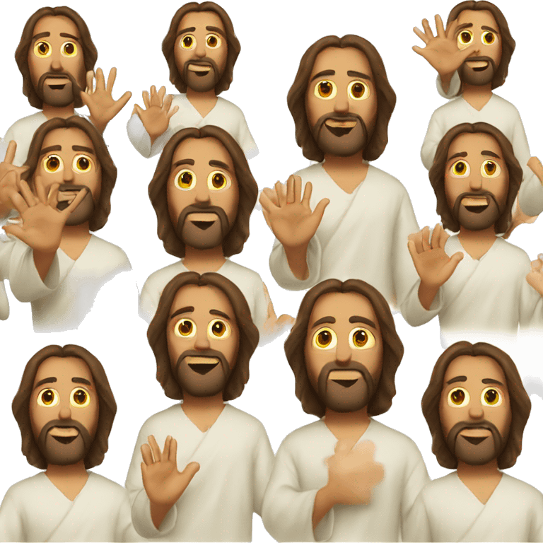 Jesus doing heart hands  emoji