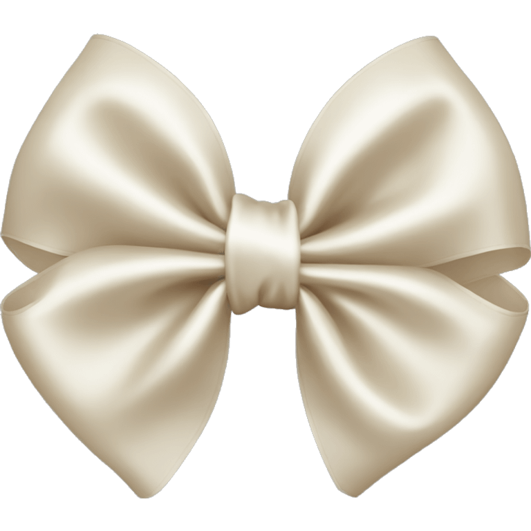 white and beige big satin bow emoji