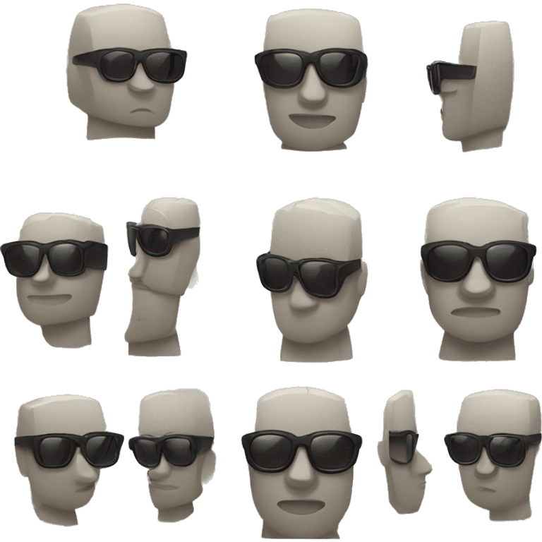 Moai with sunglasses looking cute emoji