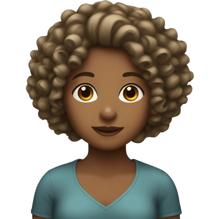 Girl with curly hair  emoji