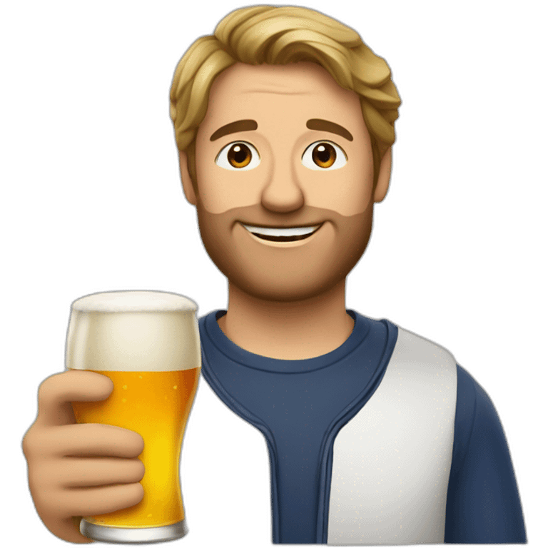 François Holland drink a beer emoji