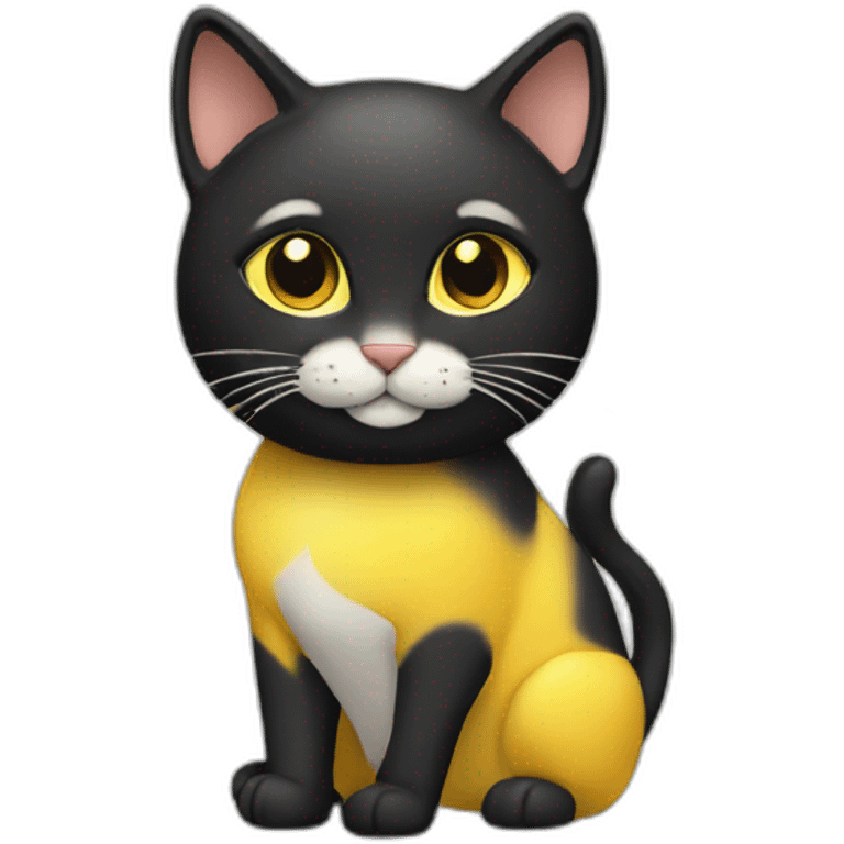 cat black and yellow emoji