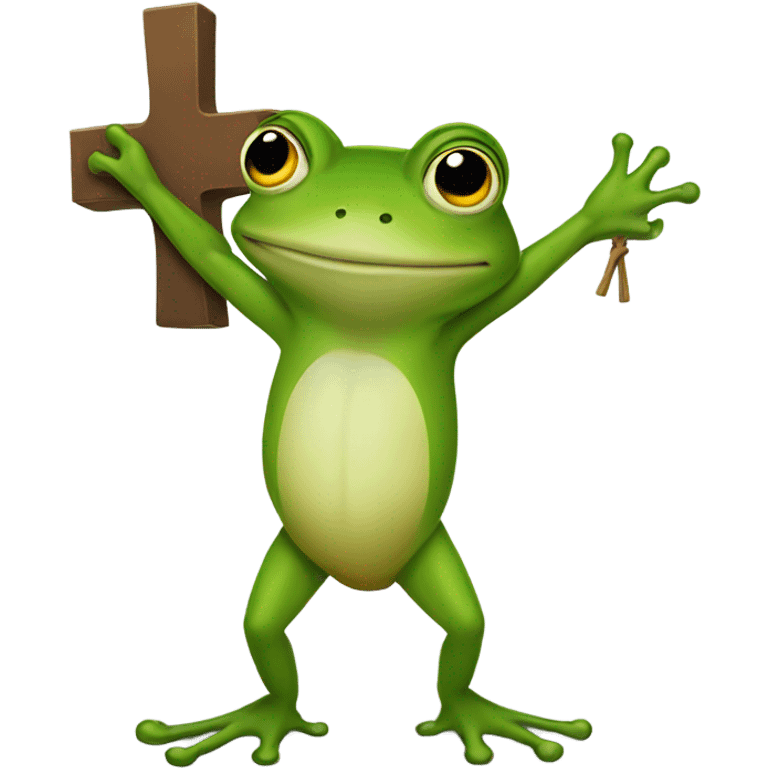 frog holding a cross emoji