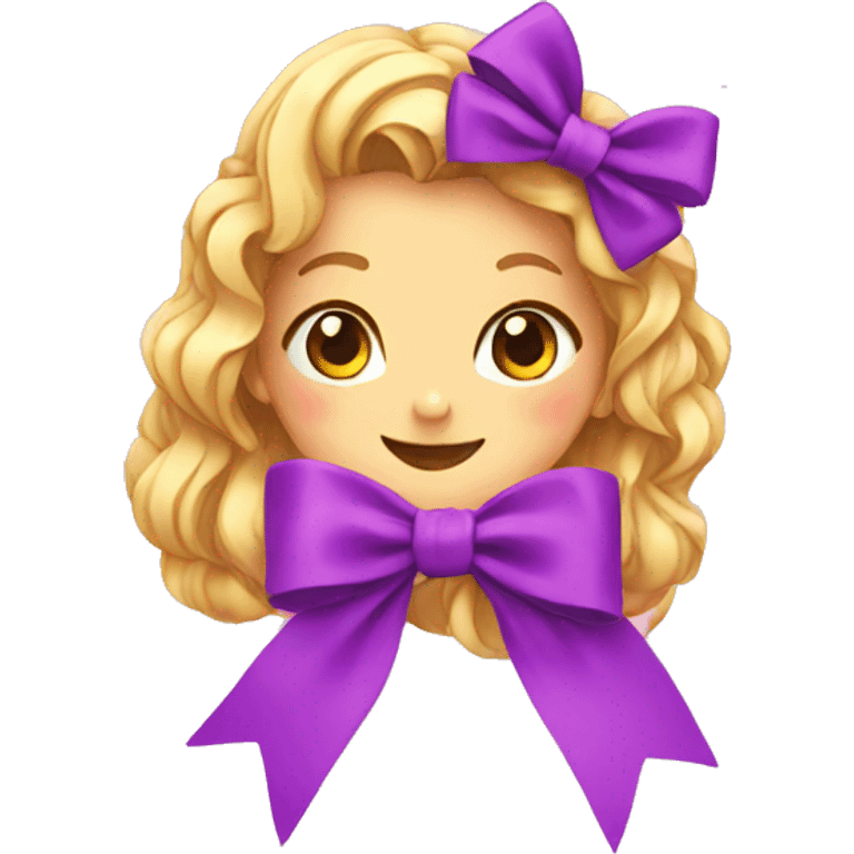 Purple bow pink backgrounds emoji