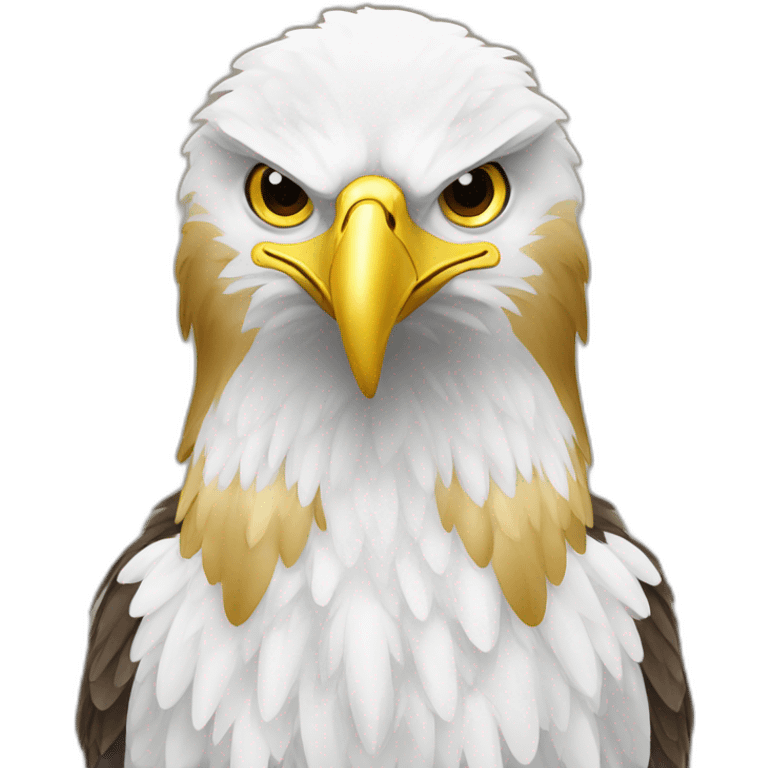 A golden and white eagle draw style emoji