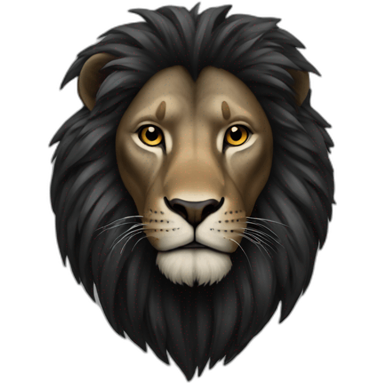 Lion noir emoji