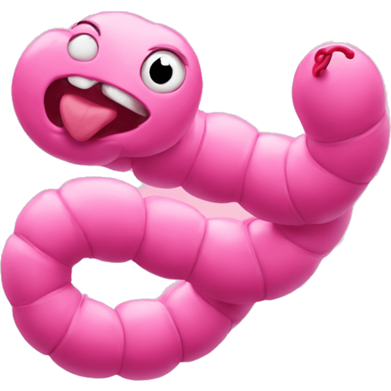 pink worm with pink hearts emoji