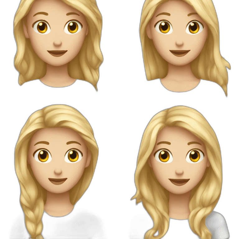 Fille Blonde avec garcon brun et de l argent emoji