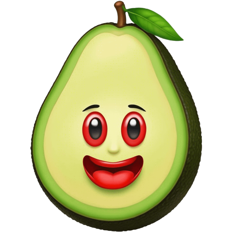 Aguacate con labios grandes y pestañas largas emoji