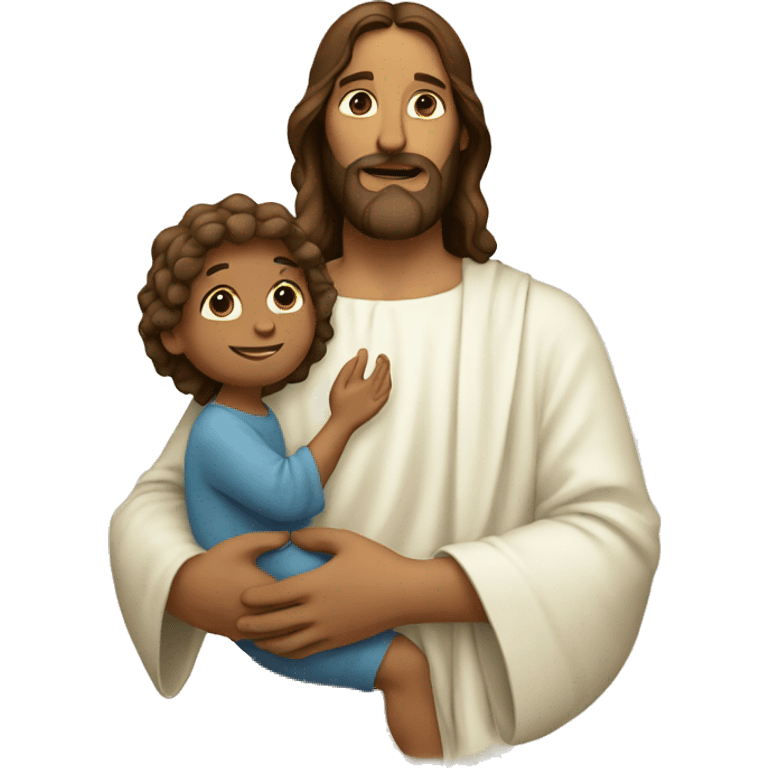 Jesus holding a child emoji