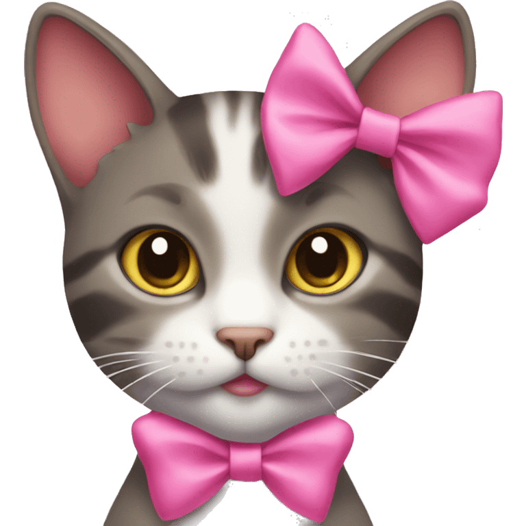 cat with pink bow emoji