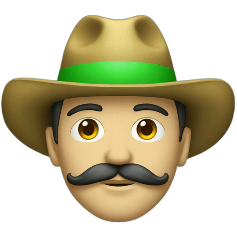 Persona con sombrero verde y bigote emoji