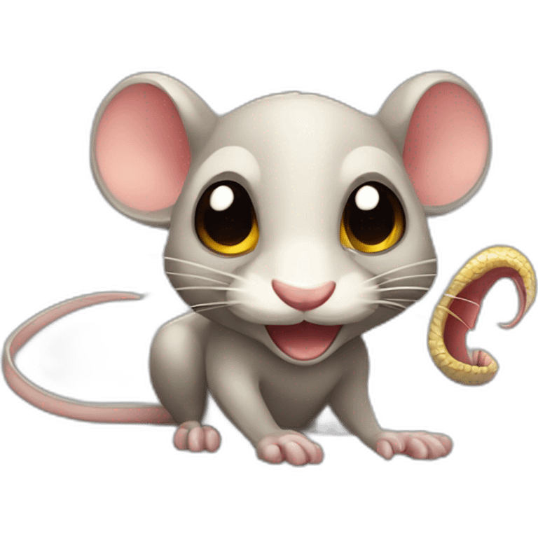 Ratón con ojos de serpiente emoji