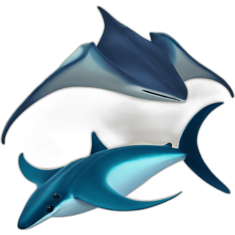 Manta ray and ara tartule  emoji