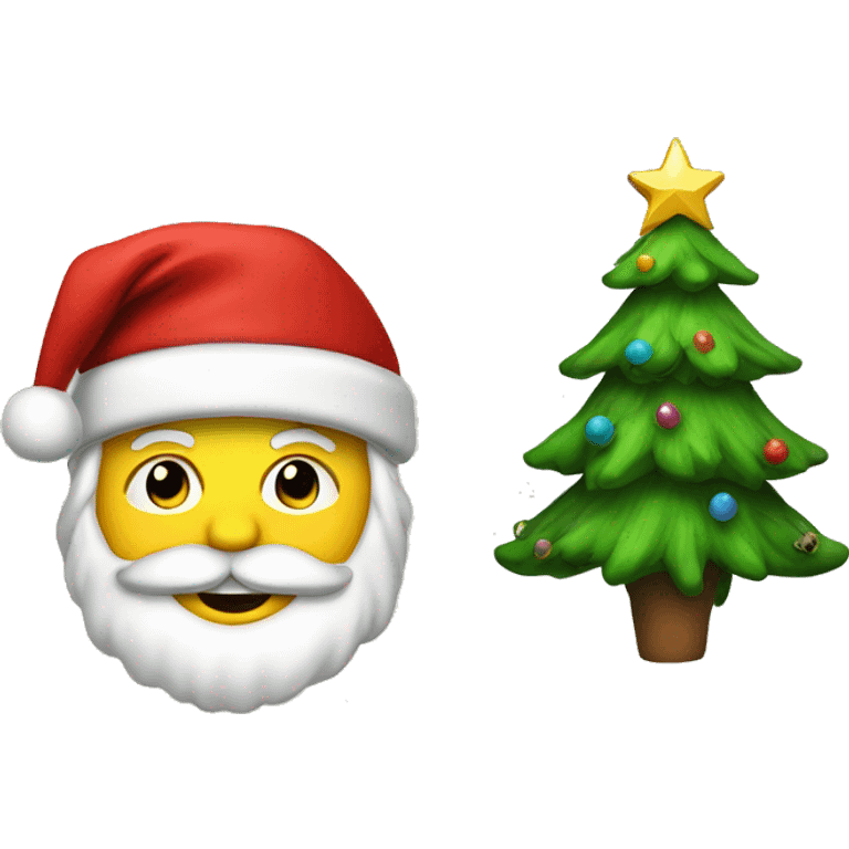 Christmas tree with Santa  emoji