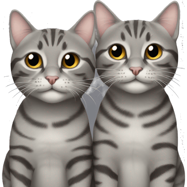 two gray tabby cats emoji