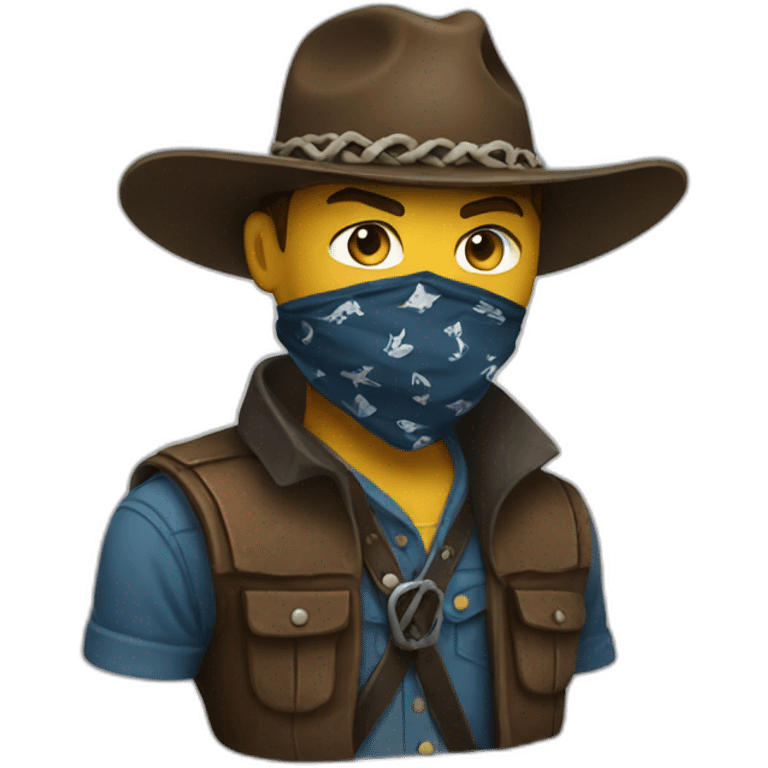 outlaw with bandana over mouth emoji