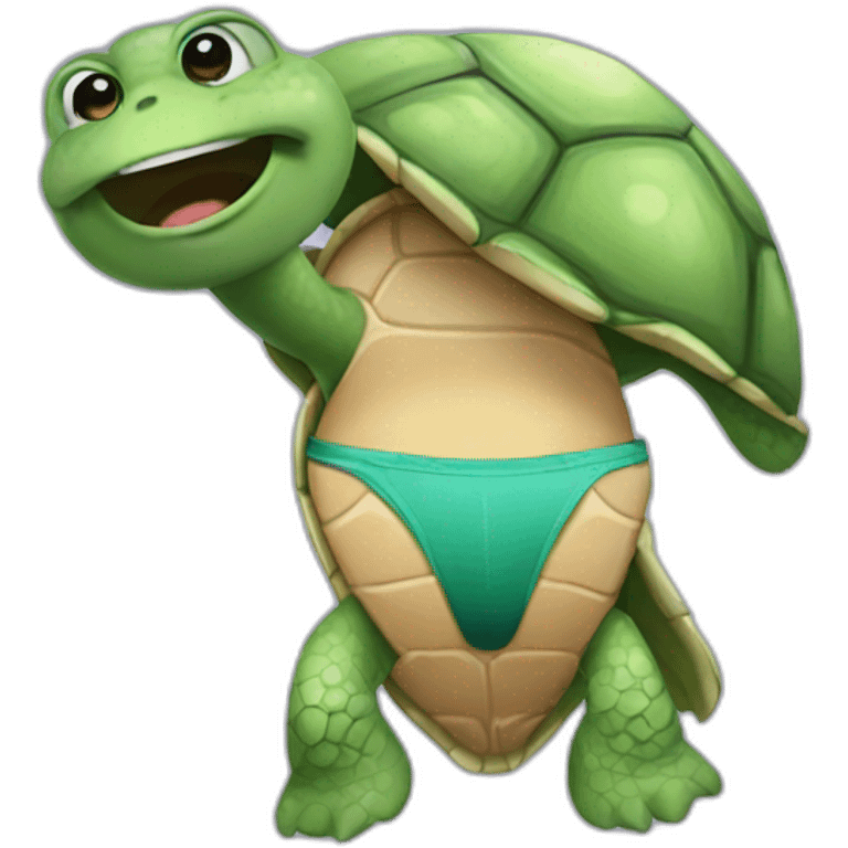 Turtle in a bikini emoji