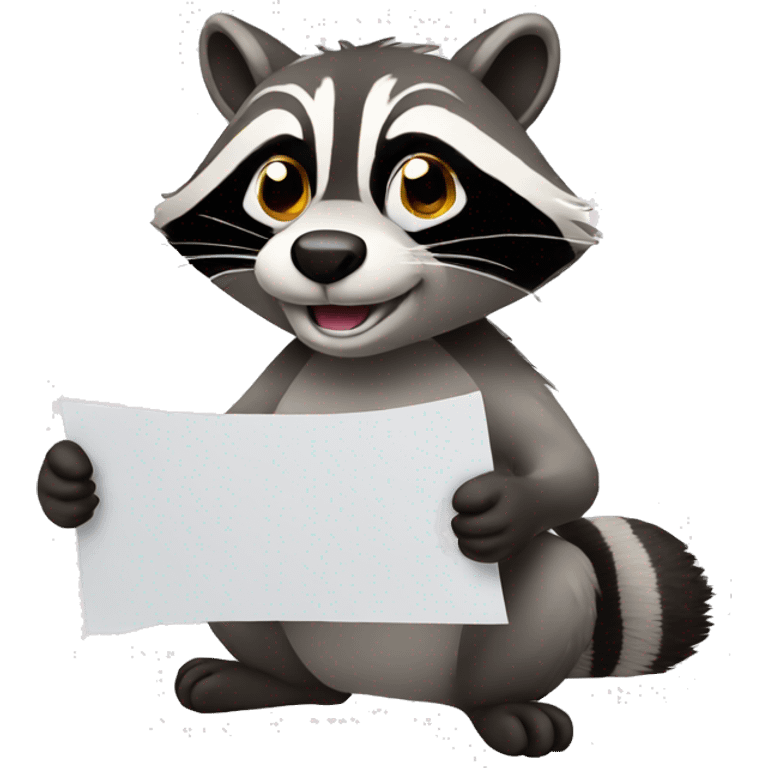 Raccon holding blank paper emoji