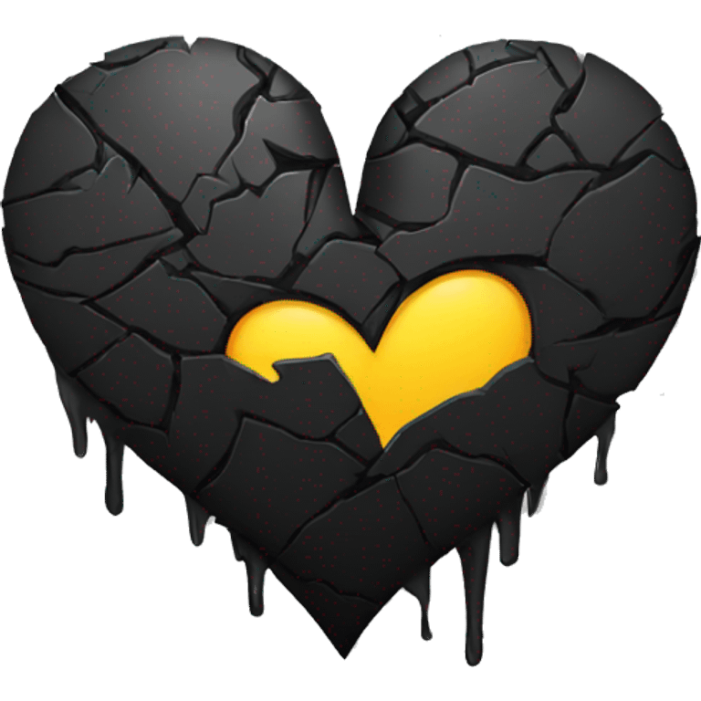 Black graffiti broken heart emoji