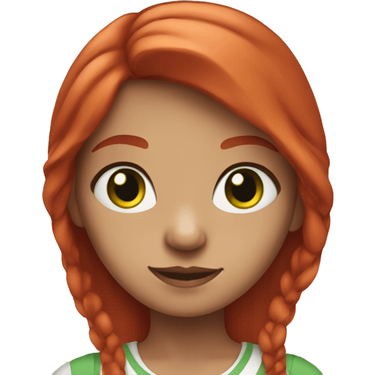 girl with red hair and white streaks and green eyes emoji