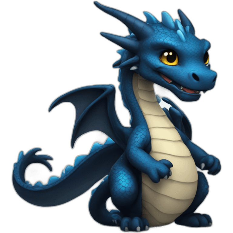 Black/Blue Dragon Chibi emoji