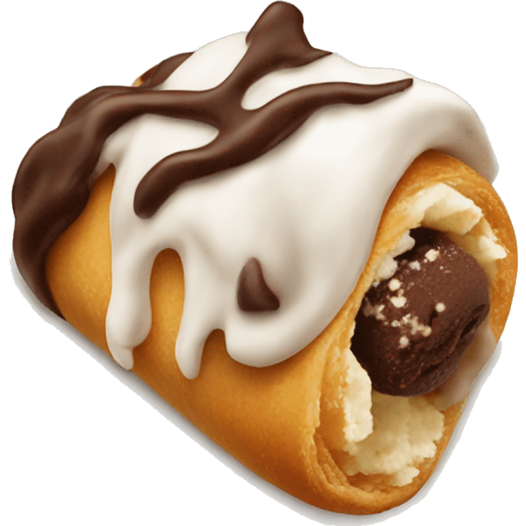 Cannoli with choclate  emoji