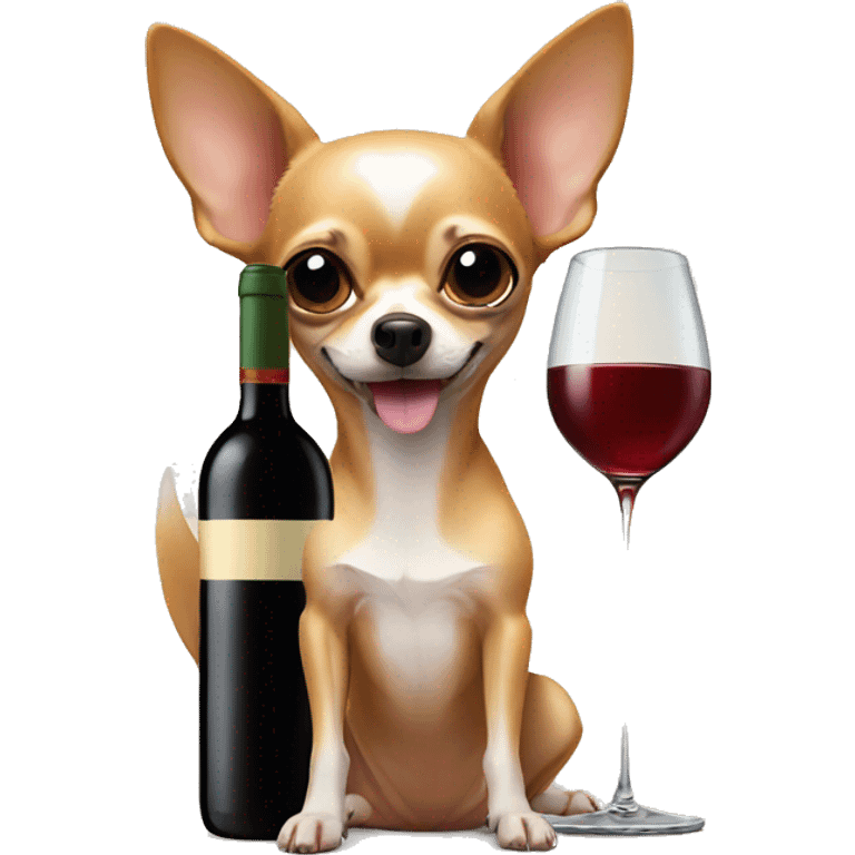 Chihuahua drinking wine emoji