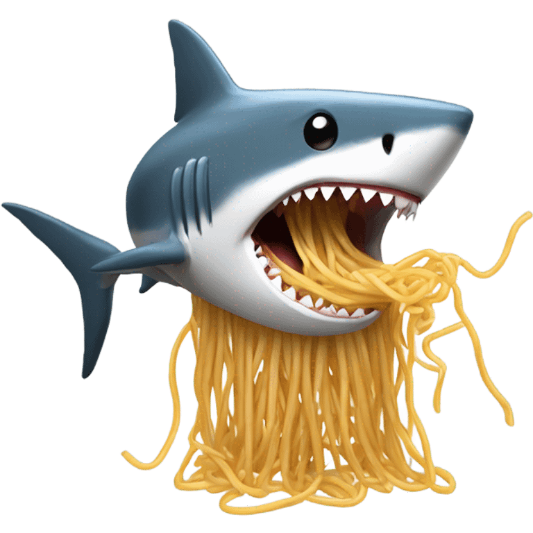 Shark eating spaghetti  emoji