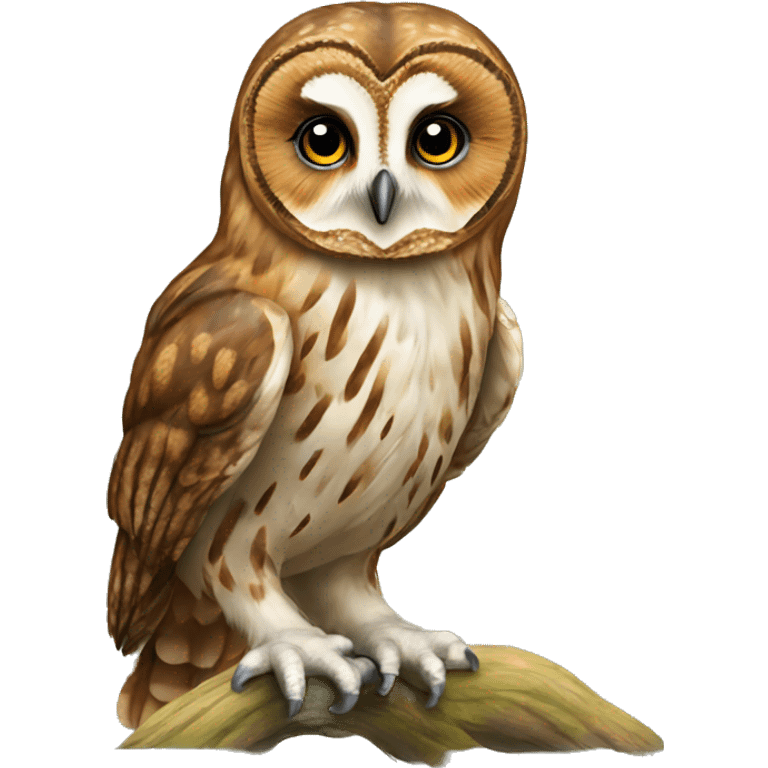 tawny owl full body emoji