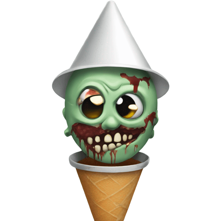 zombie wearing cone emoji