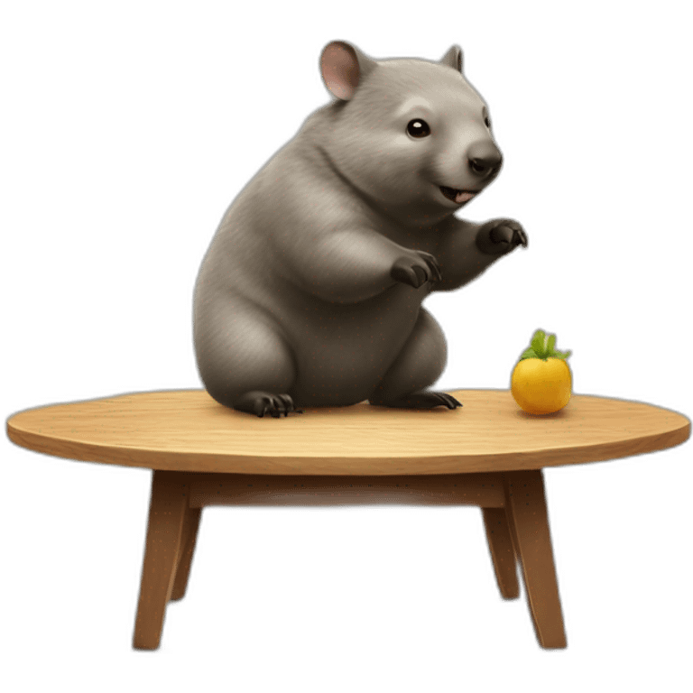 a wombat flipping  a table emoji