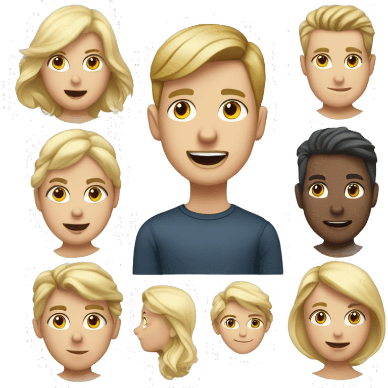 Grauhaariger junger Mann und blondes Mädchen, beide helle Hautfarbe emoji