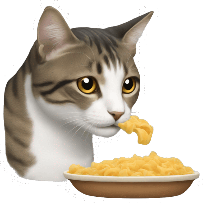 A cat eating emoji