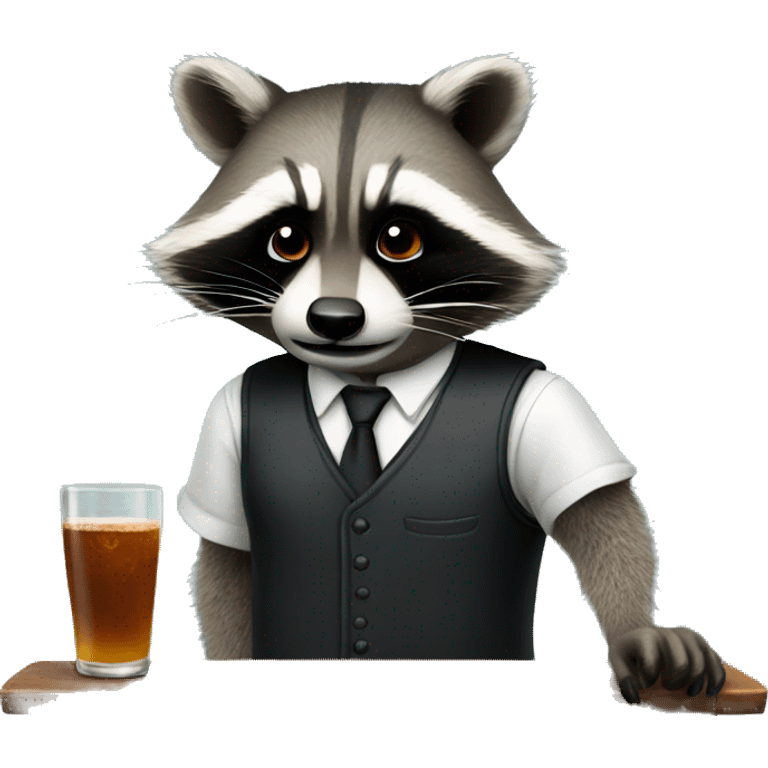 Raccoon bartender emoji