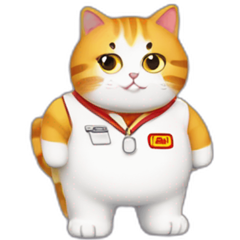 Fat ginger cat wearing dhl uniform emoji