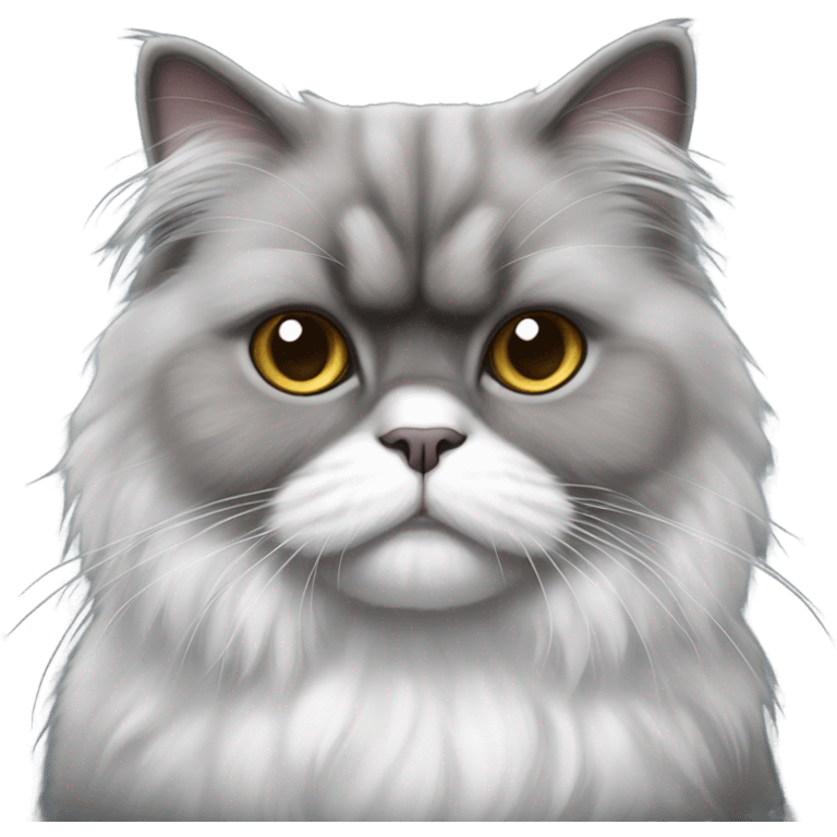 Dark Grey and White Persian Cat emoji