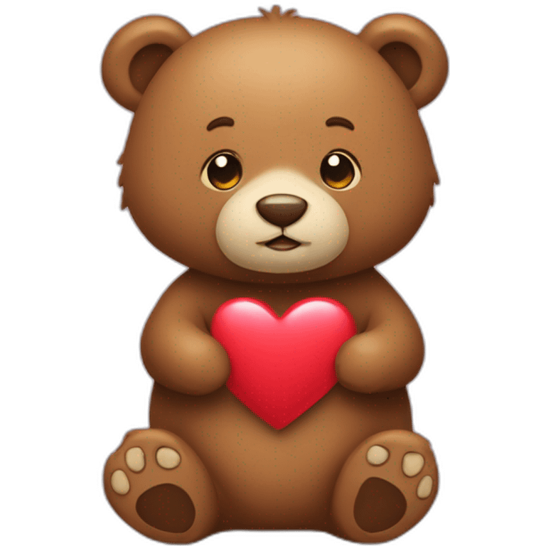 un ours avec un coeur emoji