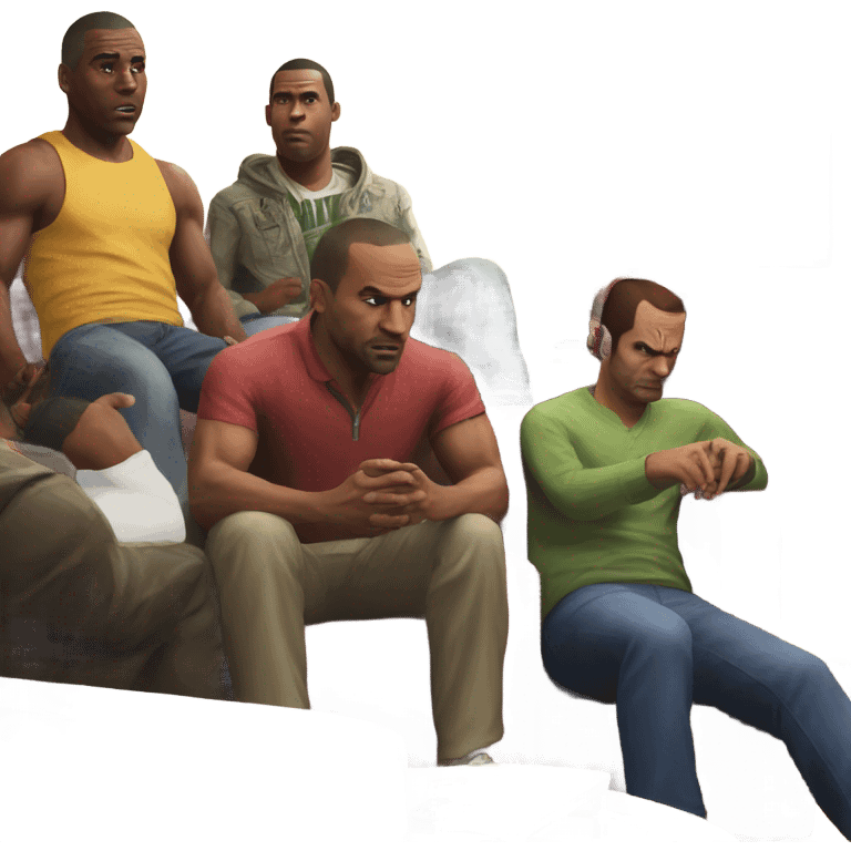 Gta5 characters watching football on tv emoji