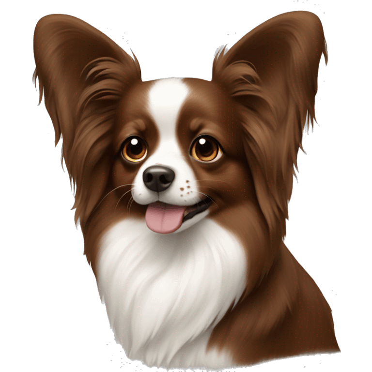 Papillon dog solid brown no other color  emoji