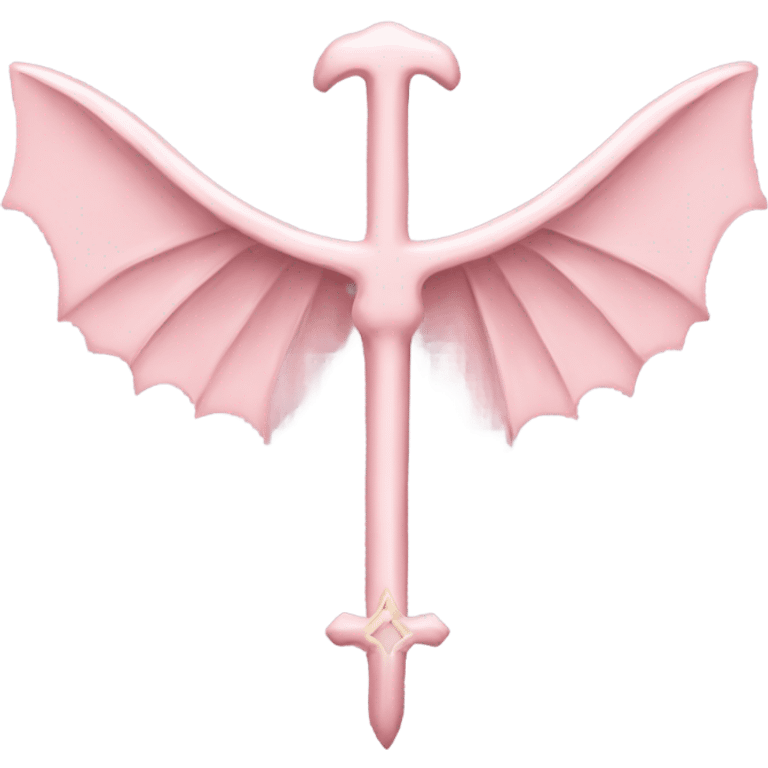 Light pink ankh with bat wings  emoji