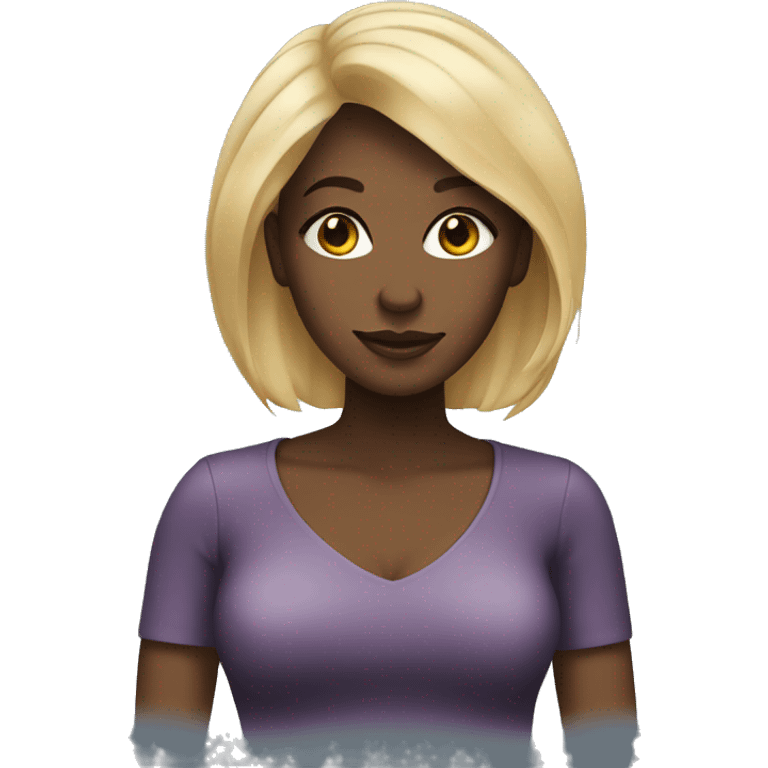 Pretty black lady with blonde hair  emoji