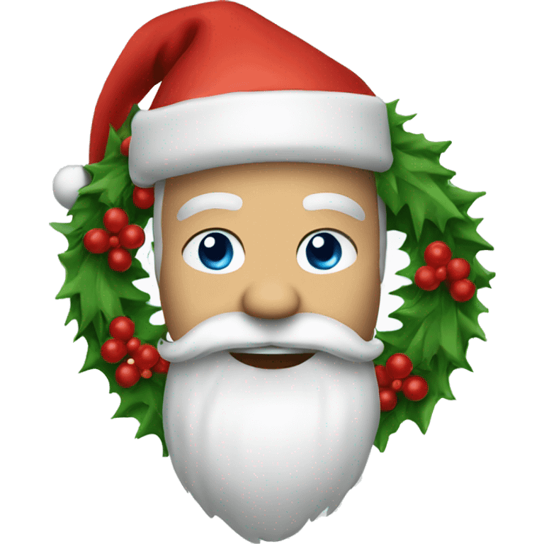 Santa with Christmas wreath  emoji