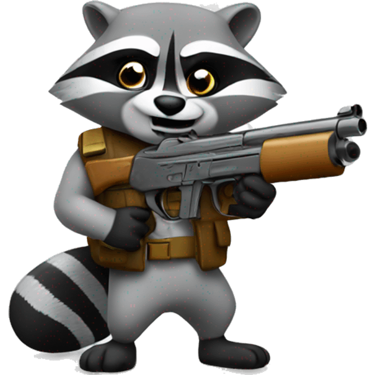 Raccon with gun emoji